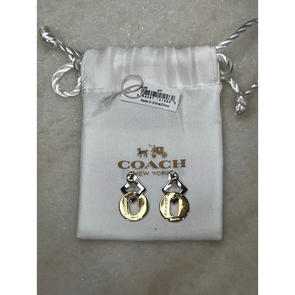 Coach 90288 Mixed Metal Geometric Drop Earrings - Picture 9 of 9
